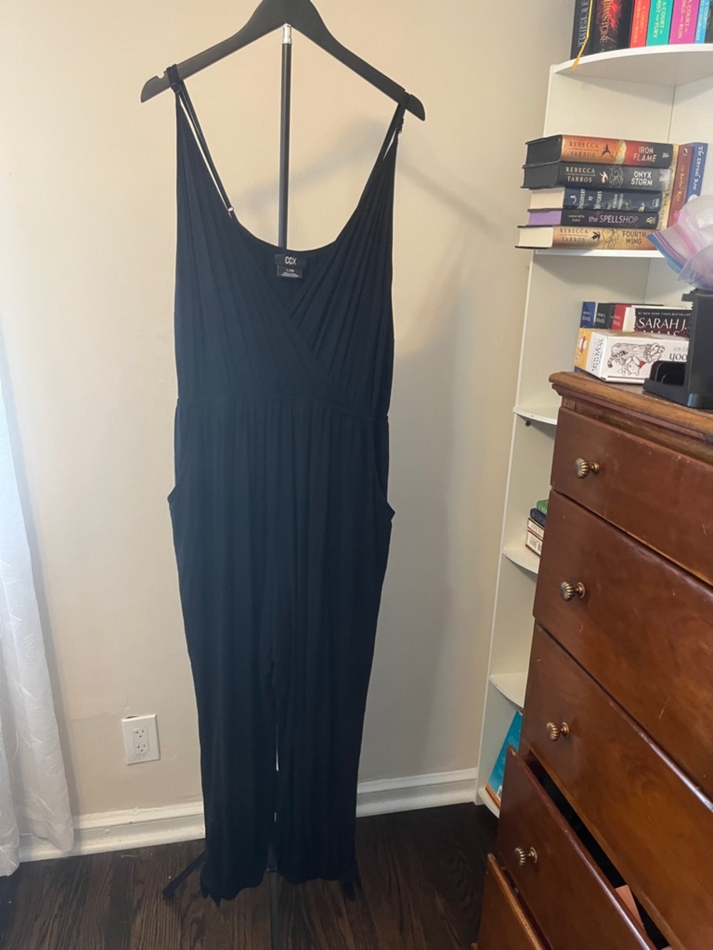CCX Black Sleeveless Wrap-Front Jumpsuit